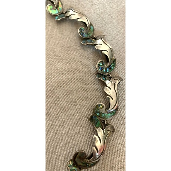 Margot de Taxco Sterling Silver 925 Mexico Necklace and Screw Earring Set 1950's - Picture 5 of 16